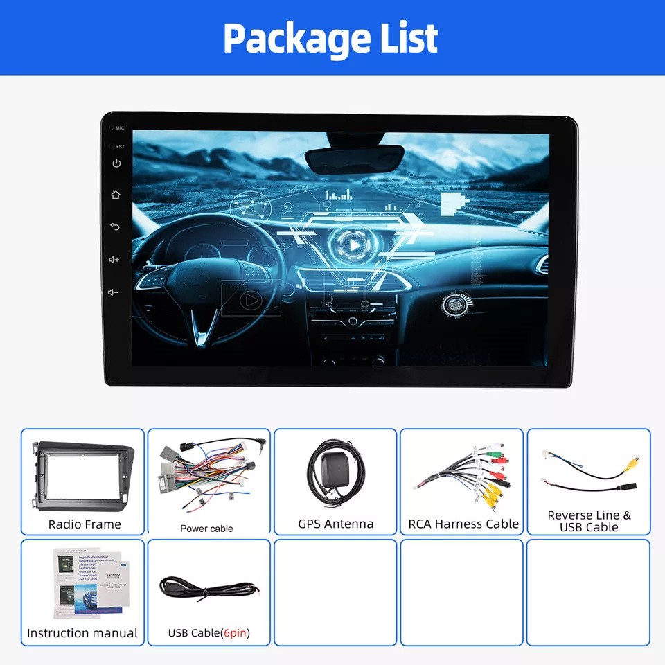 For 2012-2015 Honda Civic Apple Carplay Car Stereo Radio Android 15.0 GPS 4+64GB