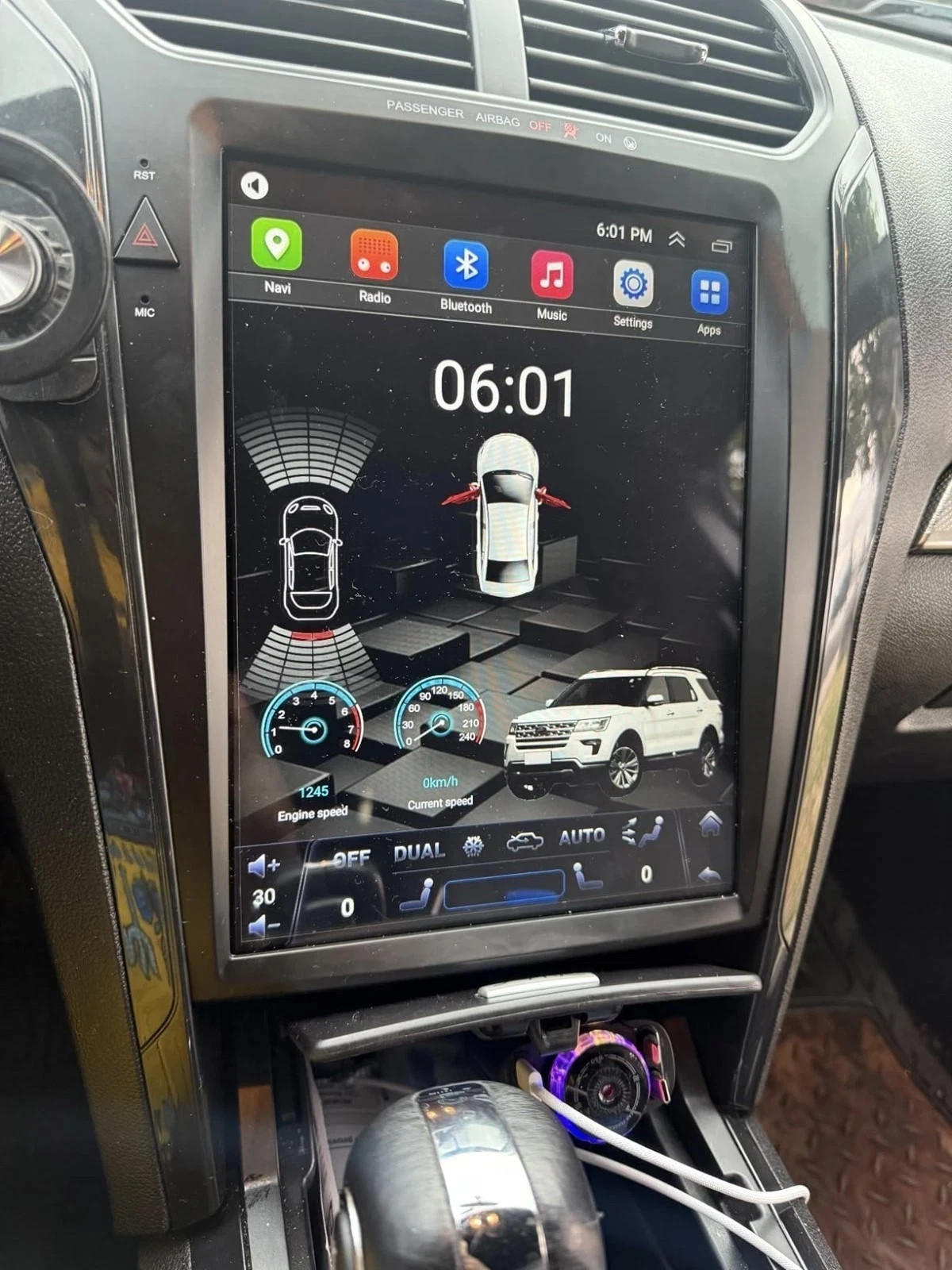 12.5″ car Gps Stereo Radio carplay android auto cam For Ford explorer 2011-2019