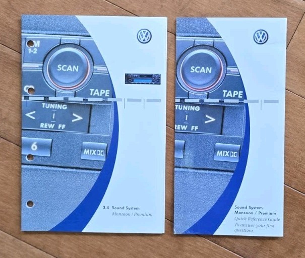 1999-2004 VW EUROVAN Monsoon Stereo Radio Cassette Manual Quick Reference Guide
