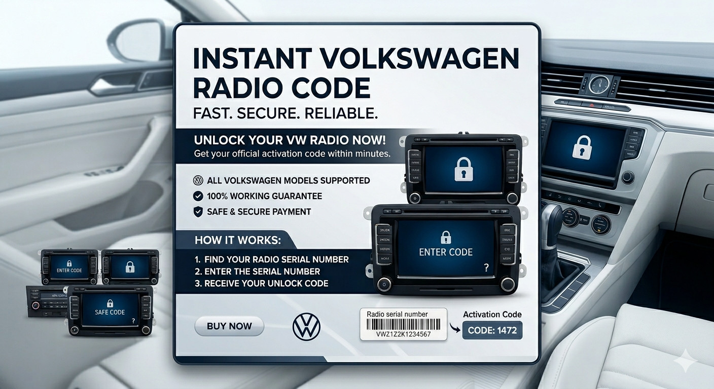 VW Volkswagen Radio Code Unlock | Pin RCD RNS | Digital Service