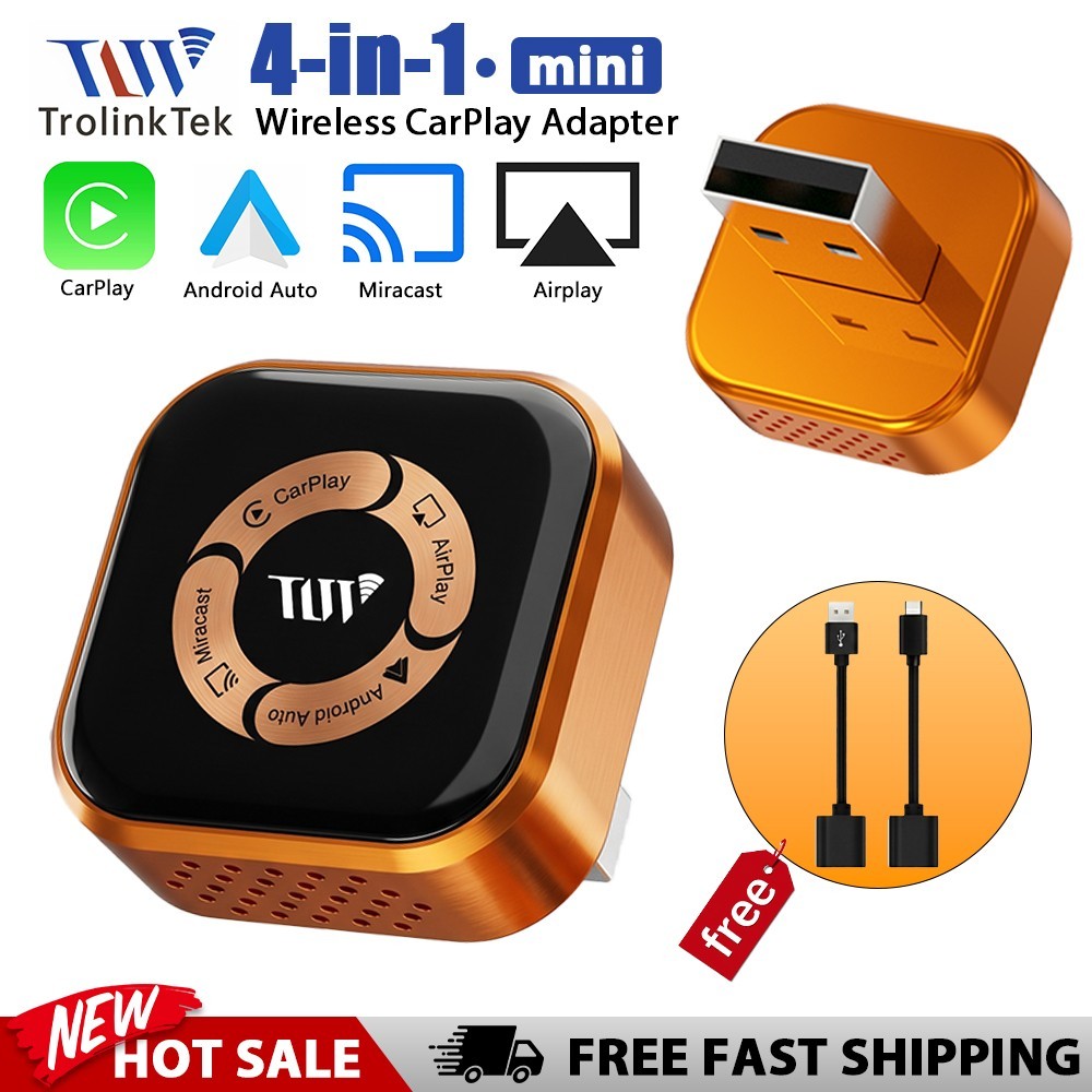 4 in 1 Wireless CarPlay Adapter for iPhone / Android Auto / AirPlay/Miracast