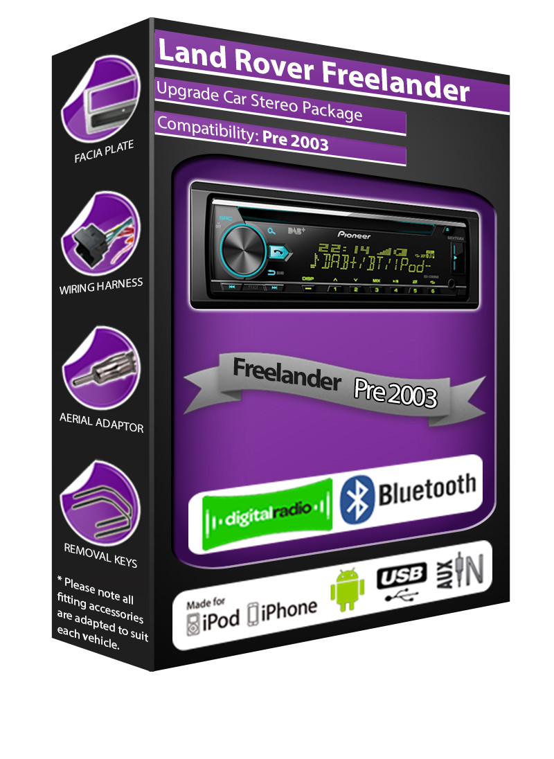 Landrover Freelander DAB radio, Pioneer stereo CD USB player, Bluetooth kit