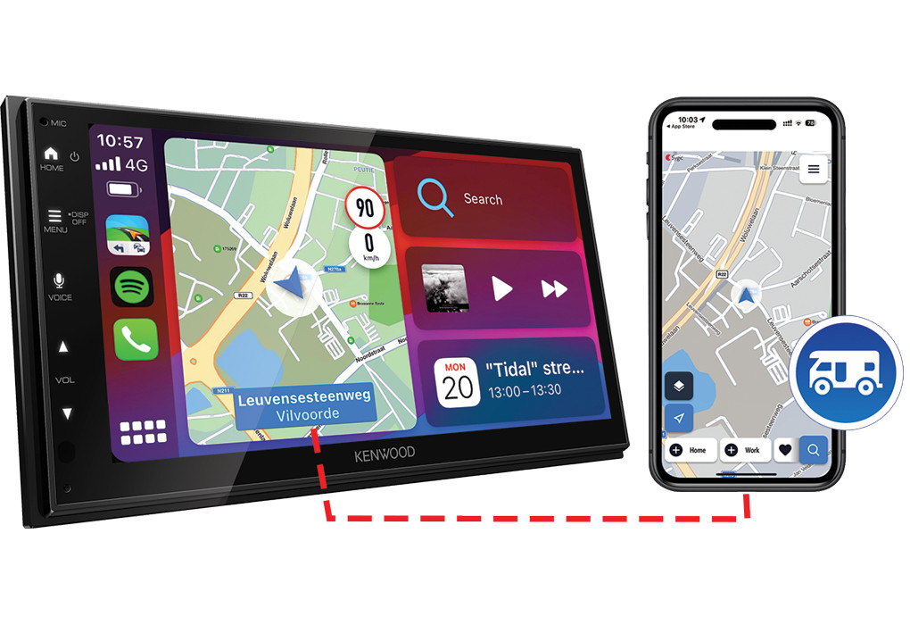 Kenwood DMX6523DABS 6.8″ Touchscreen CarPlay Android Auto Sygic GPS Subscription