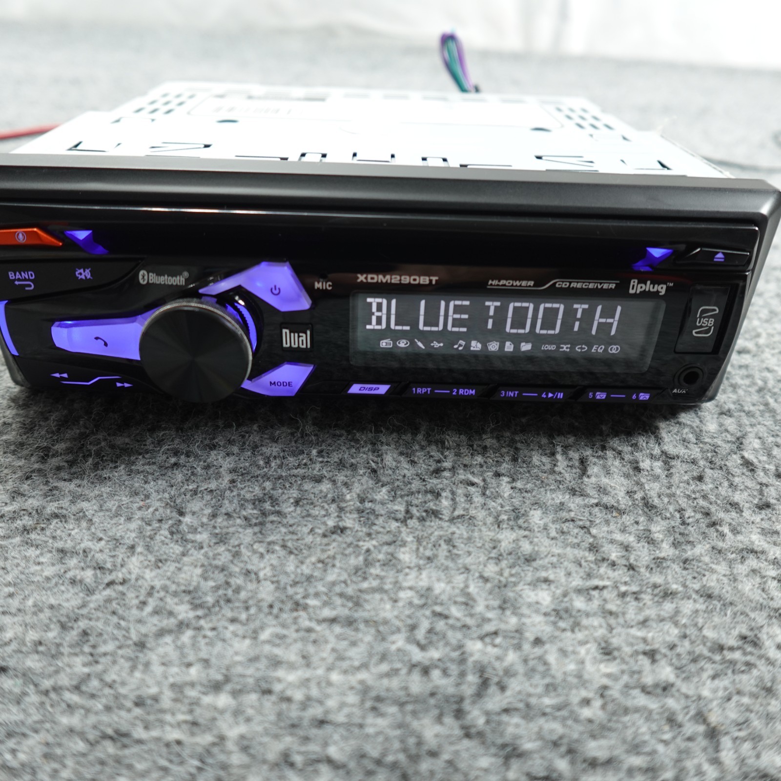Dual Car Stereo XDM290BT CD MP3 Bluetooth USB AUX Receiver Single DIN Black