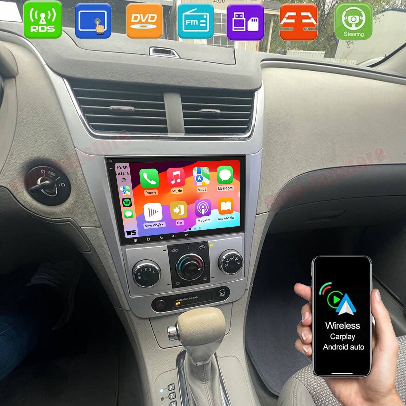 8″ Android 15 Carplay For 2008-2012 Chevrolet Malibu Car Stereo Radio GPS Navi