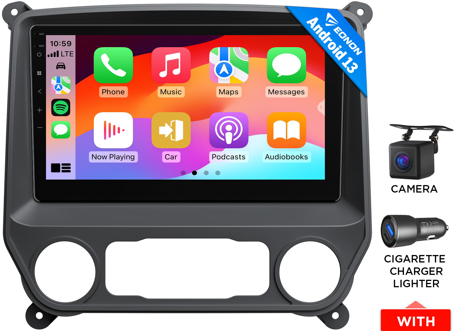 Android 13 10.1″ Car Stereo GPS CarPlay For Chevy Silverado GMC Sierra 2014-2018