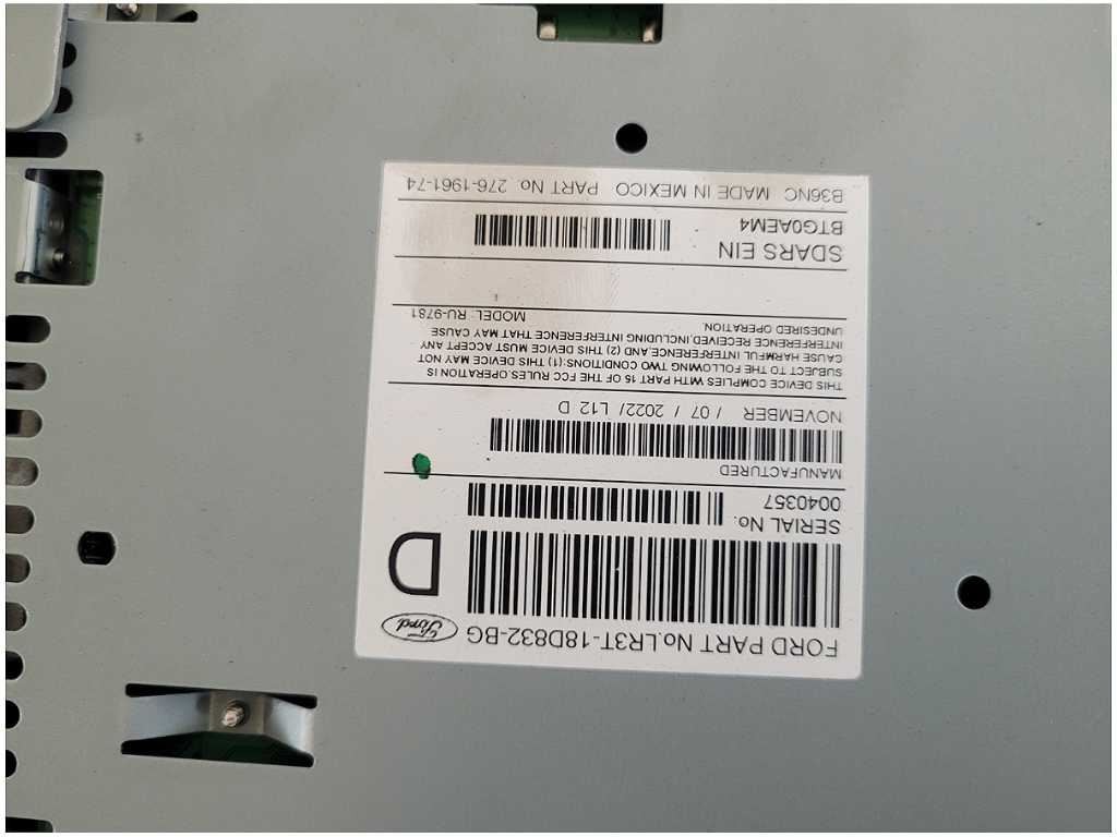 2023 Ford Mustang GT S550 Sync 3 Receiver Audio Face Plate Heat 2893