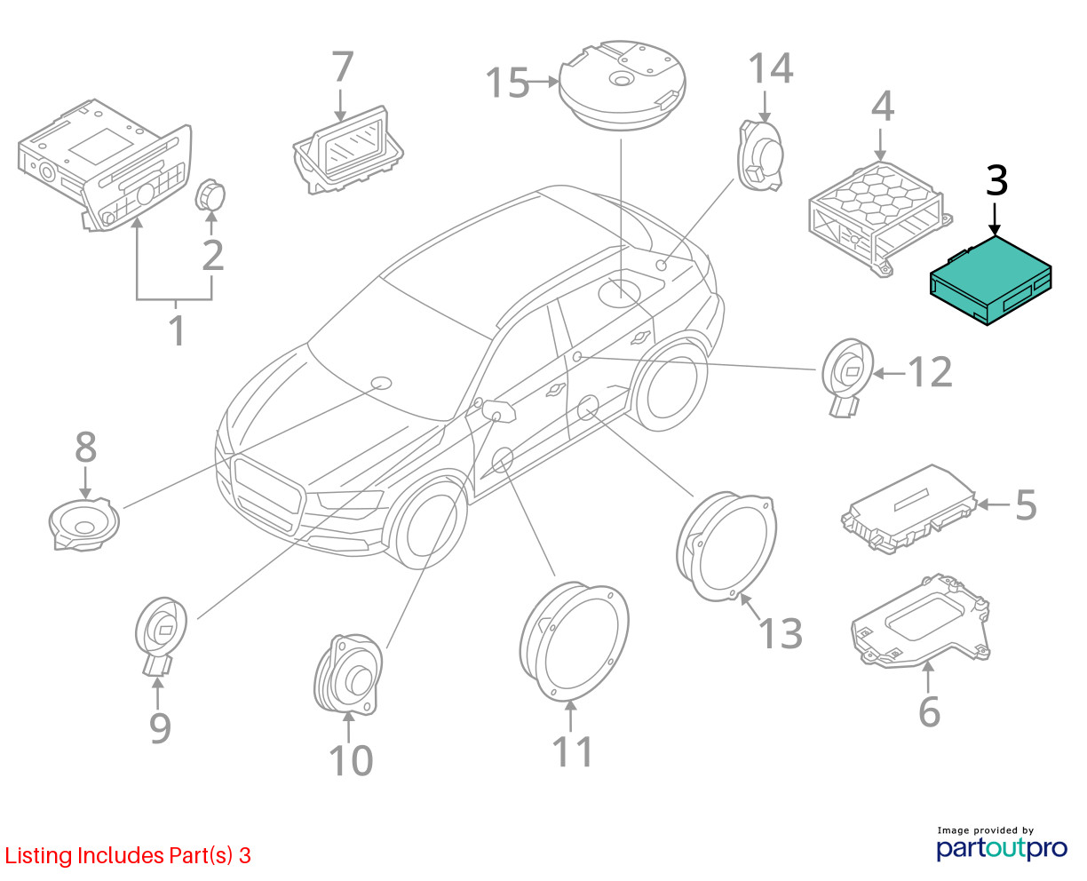 2013 2015 Audi Q7 OEM AM FM Audio Radio Receiver