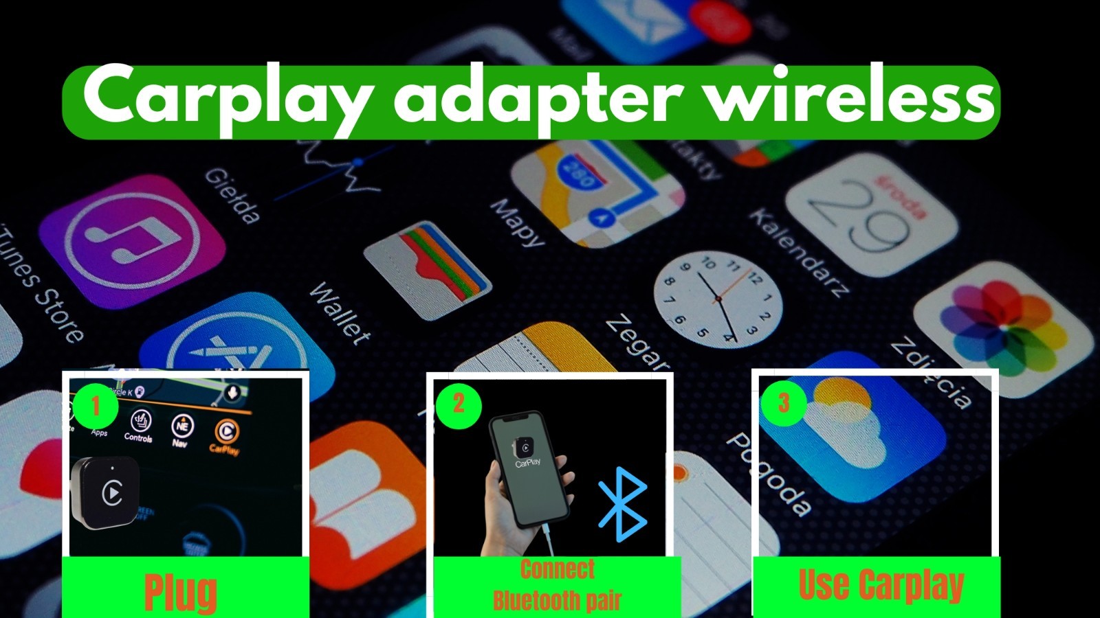 wireless CarPlay Adapter For iPhone Apple Dongle mini Plug ＆ Play fast