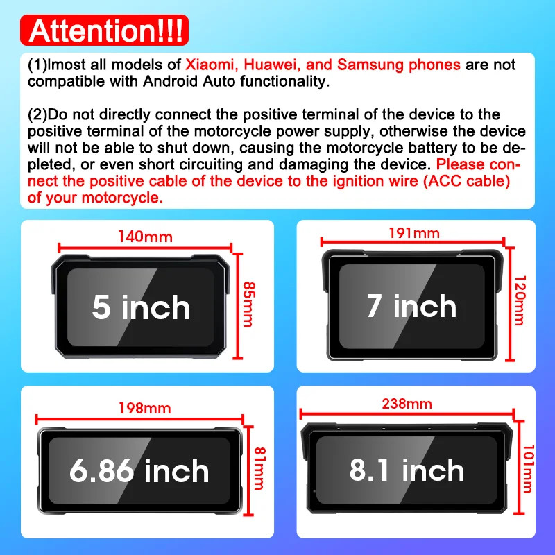Jansite Motorcycle Display Screen Carplay Moto Navigation Portable Digital BT