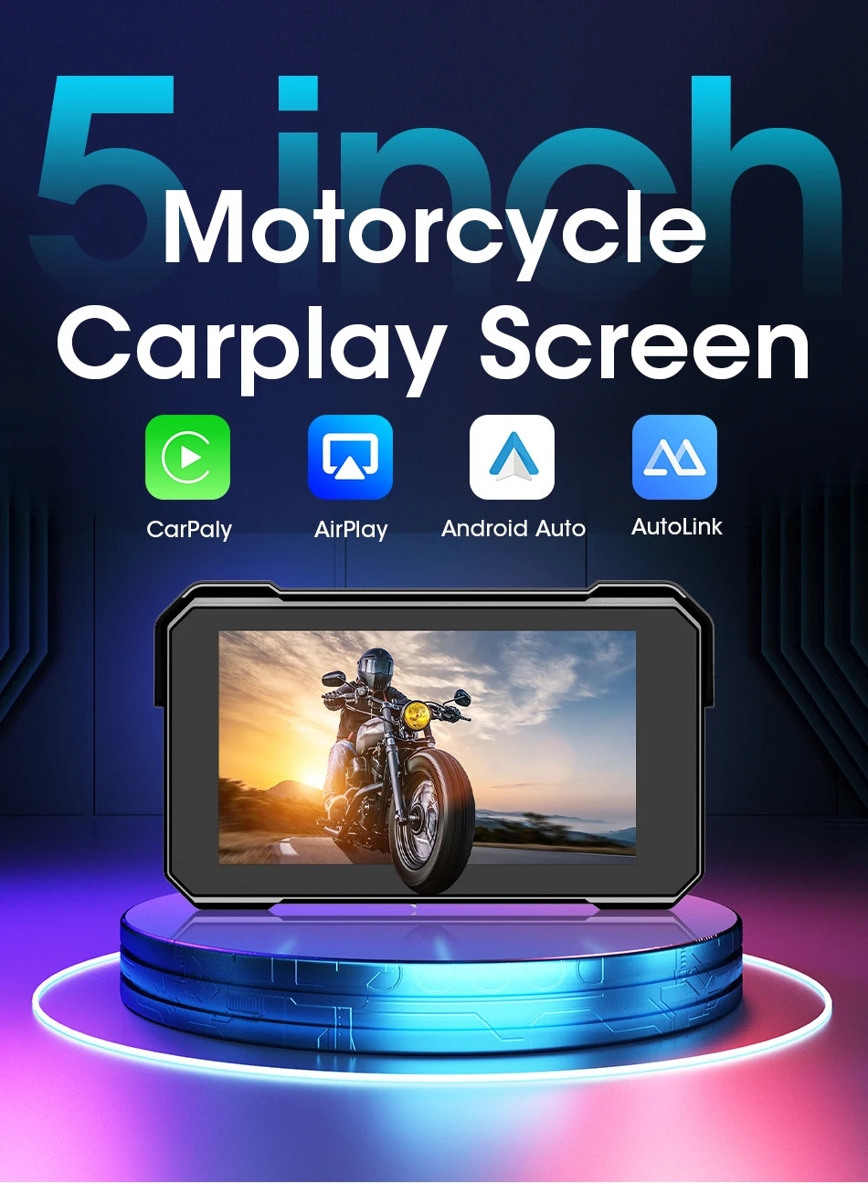 Jansite Motorcycle Display Screen Carplay Moto Navigation Portable Digital BT
