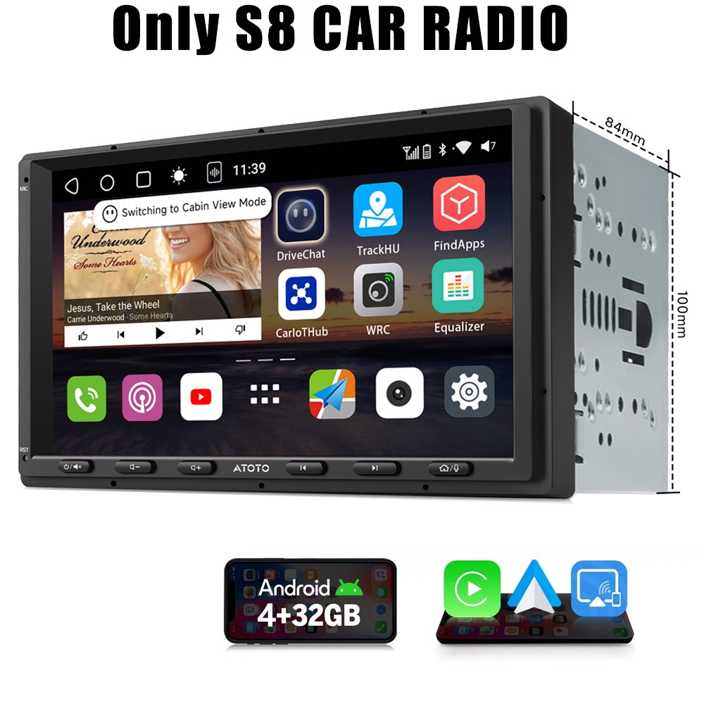 ATOTO S8 4G+32G Double Din Car Stereo GPS Play 4G LTE Android Radio 7″Multimedia