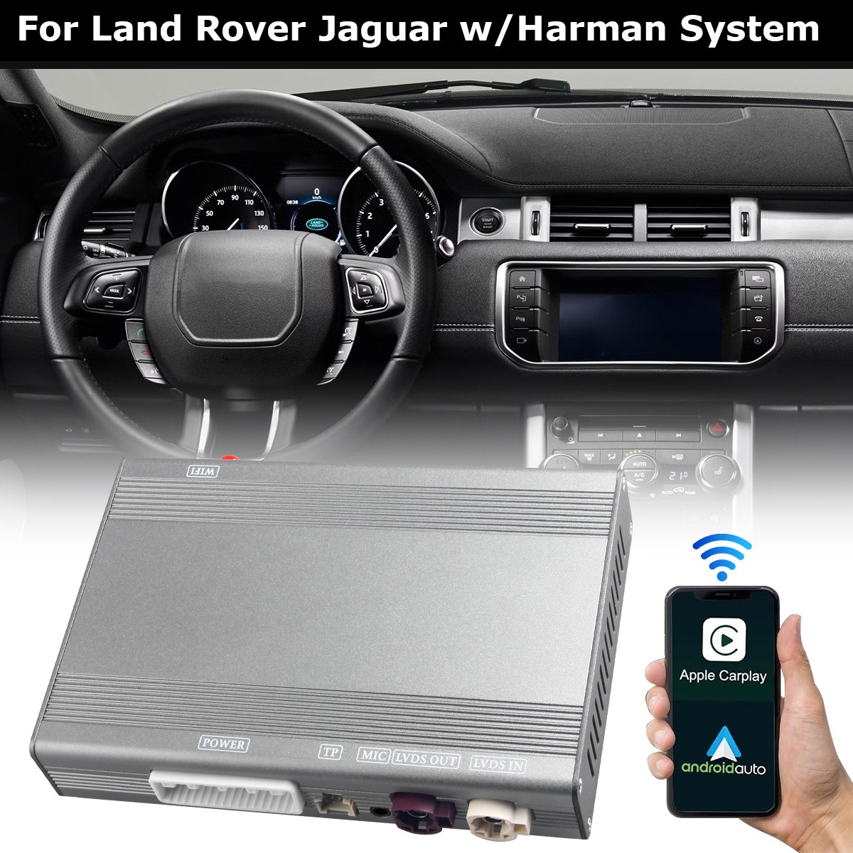 Wireless Carplay Android Auto Decoder Module For Range Rover Evoque 8″ Screen