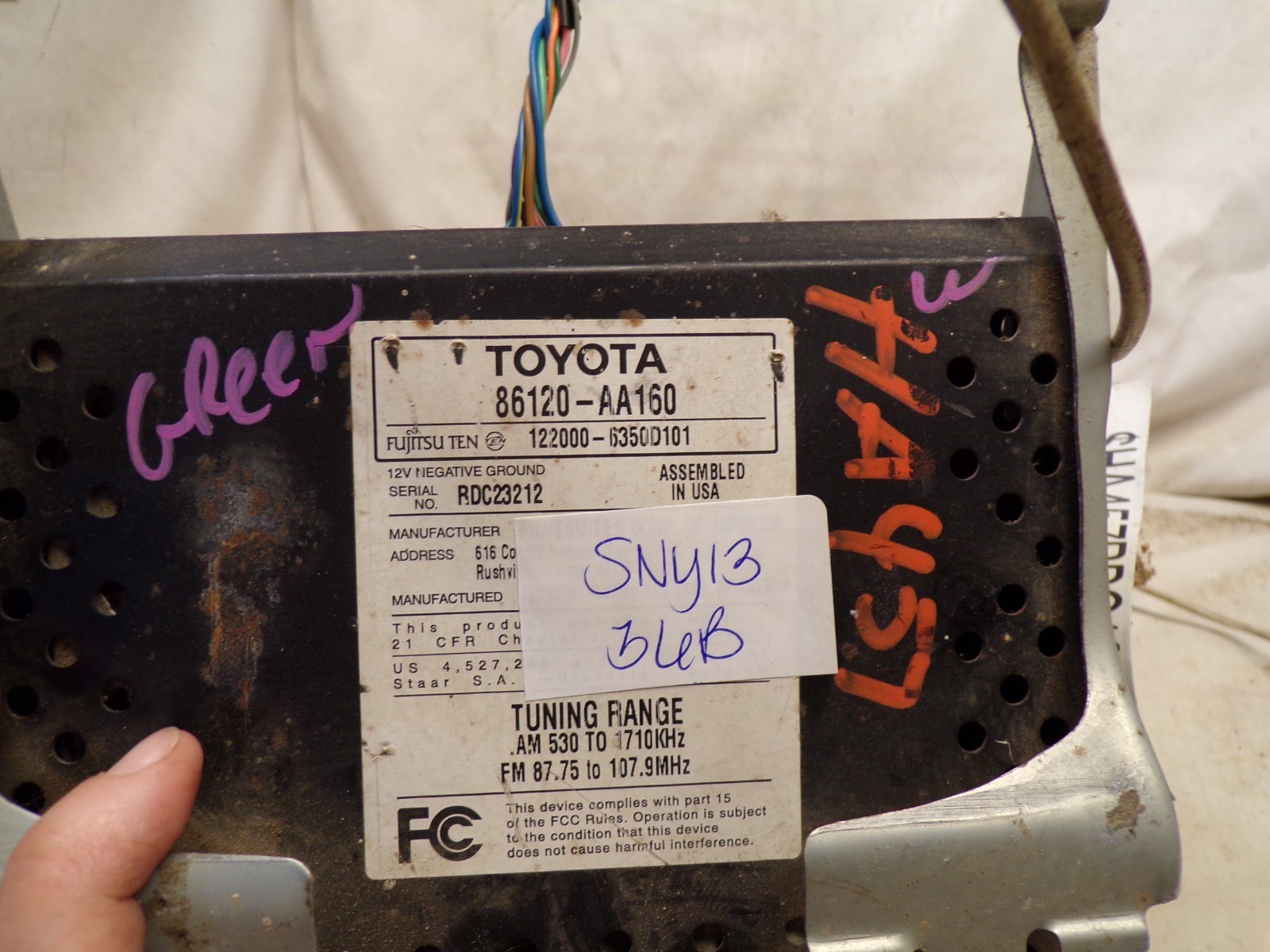 05 2005 06 2006 Toyota Camry Factory OEM Radio Cd 16860 86120-AA160 SNY13