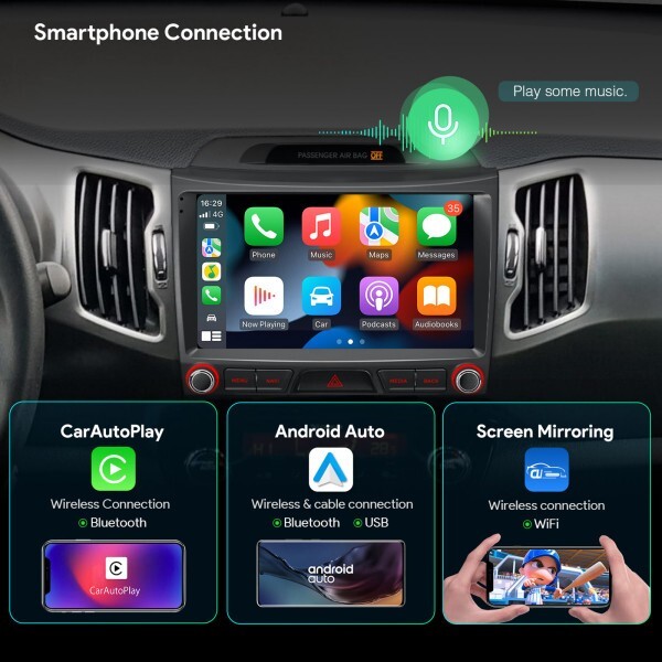 CAR TABLET FOR KIA SPORTAGE ANDROID 13 Octa Core 9″ with 4GB 64GB ROM Memory