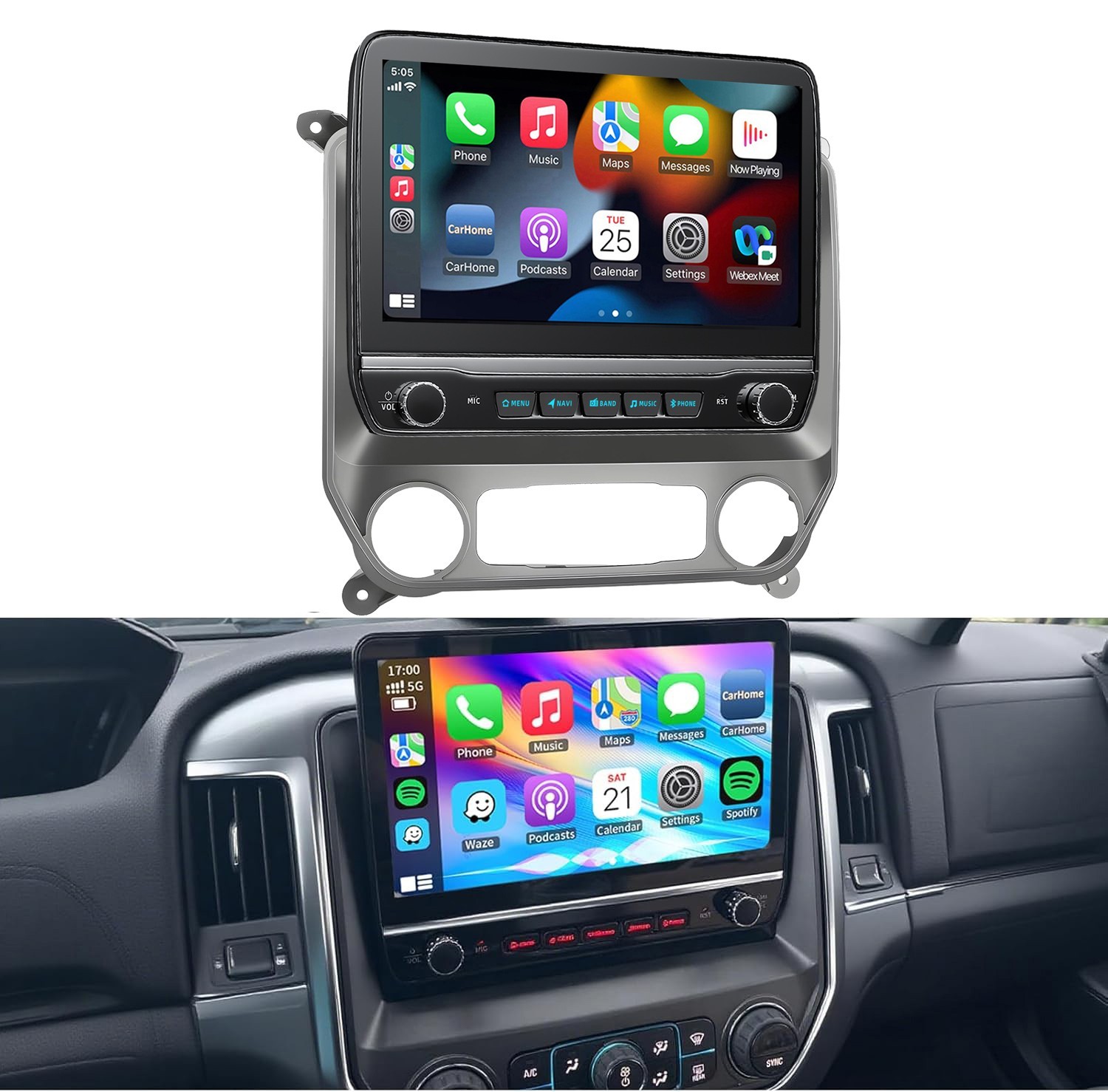 Apple Carplay For 2014 2015 2016 2017 2018 Silverado Sierra Car Stereo Radio GPS