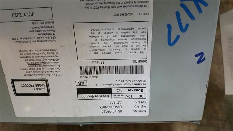 Radio Display And Receiver ID 86140-06C70 Fits 20 CAMRY 427831