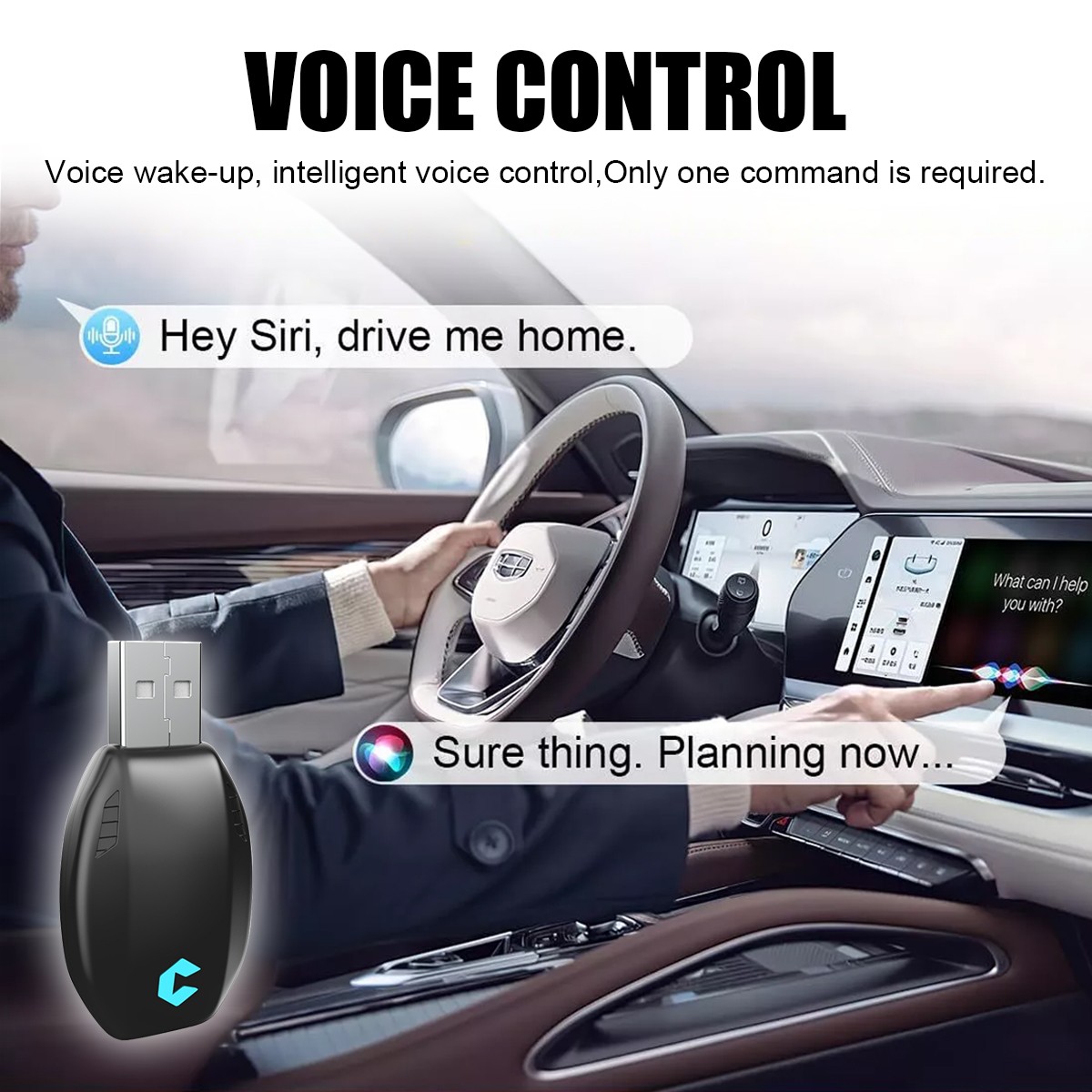 2-in-1 Wireless Android Auto Adapter Carplay Adapter USB Car Dongle Connect Box