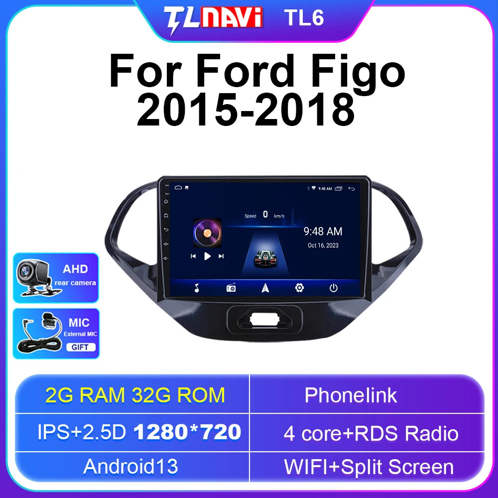 For Ford Figo 2015-2018 Stereo Carplay Car Radio Android GPS Multimedia Screen