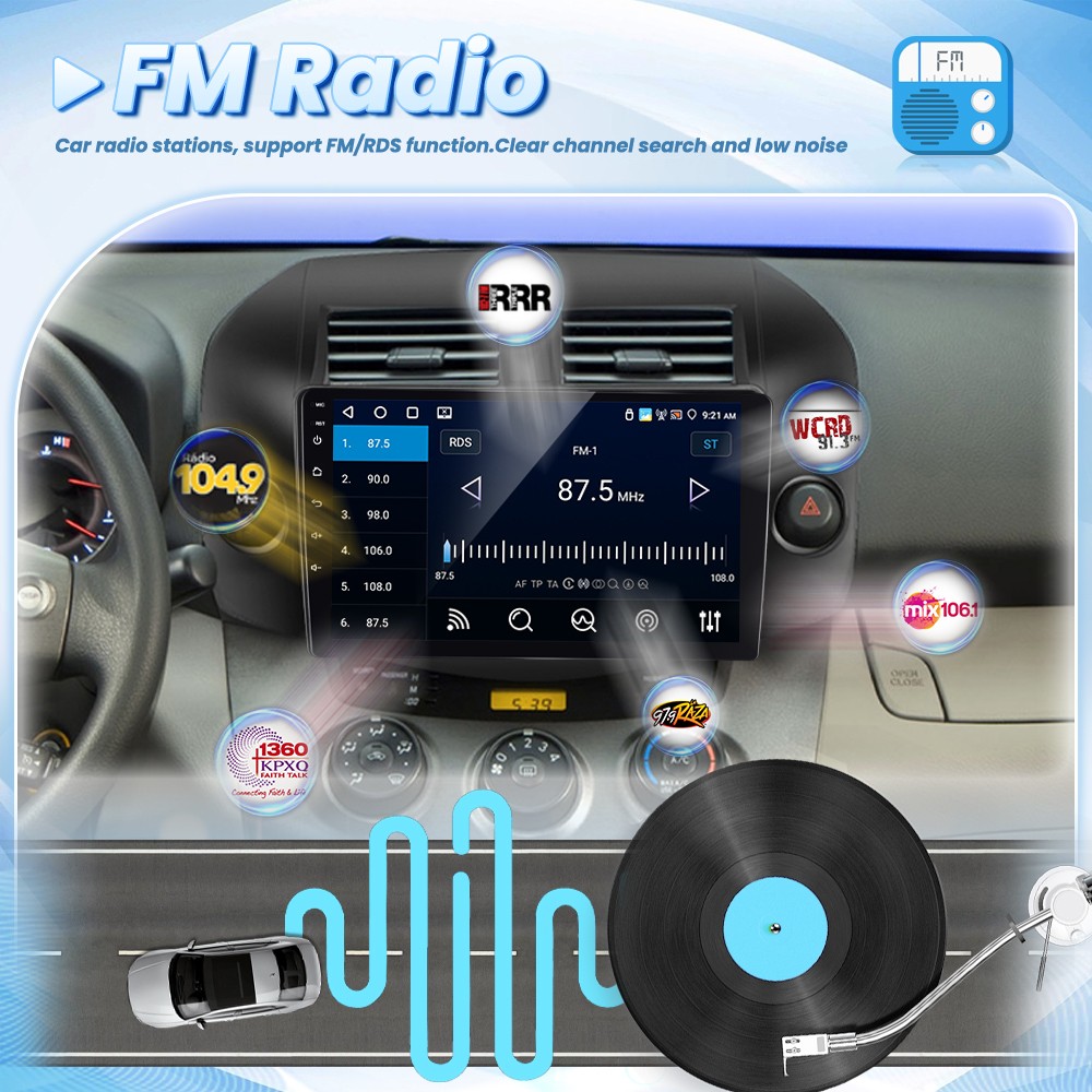 For 2007-2011 Toyota RAV4 Apple Carplay Car Stereo Radio GPS Android 15 4+64GB