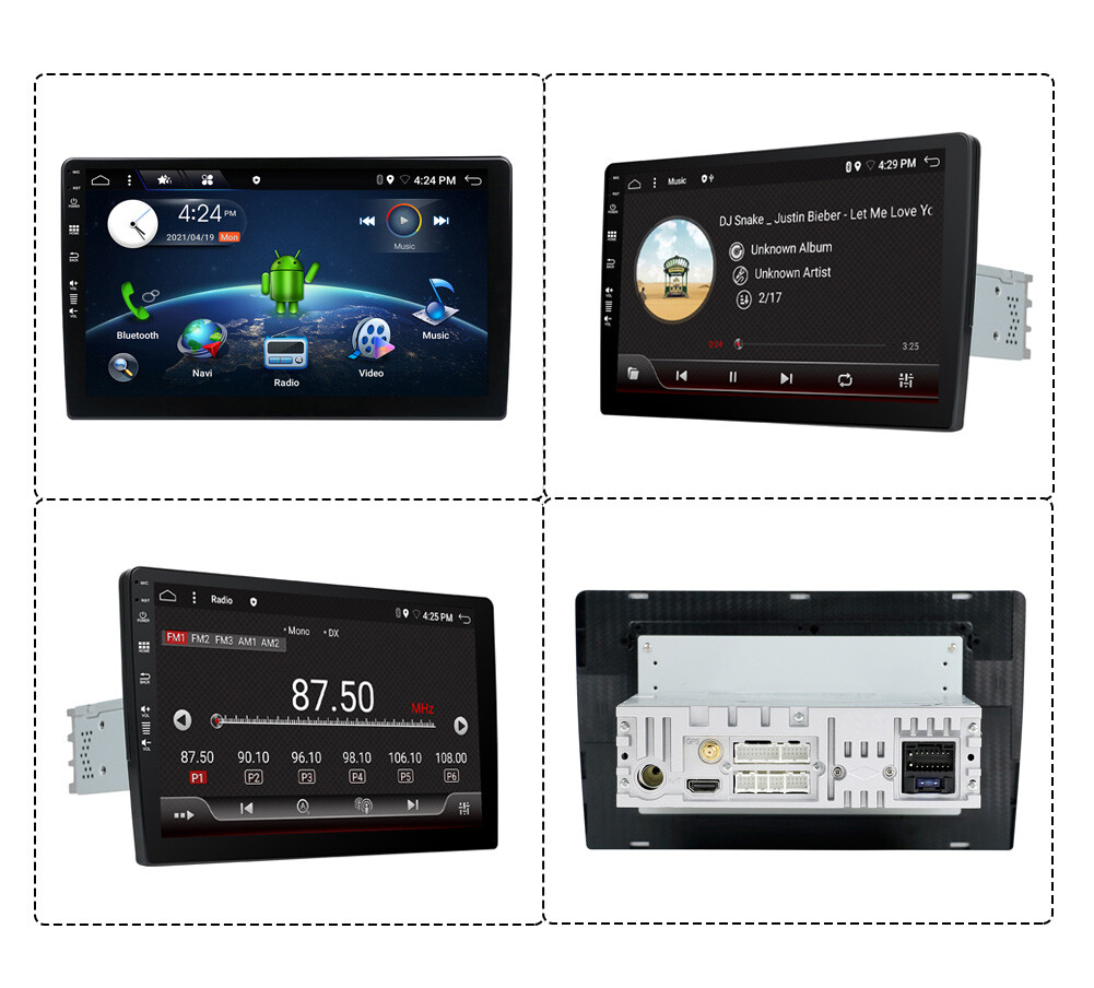 10.1″ 1DIN Android 10 Car Stereo Radio GPS Head Unit 64GB AUX HDMI CarPlay 8Core