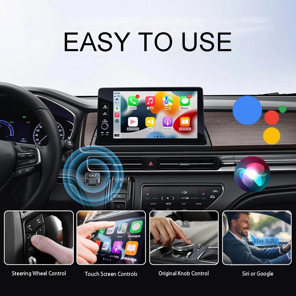 Smallest Wireless CarPlay Android Auto Adapter for iPhone & Android Cars