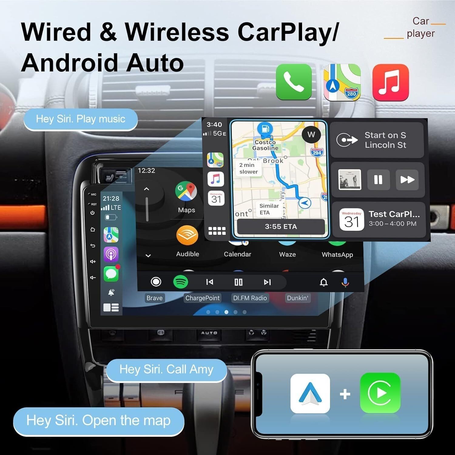 For Porsche Porsche Cayenne CarPlay Android 13 Car Radio Stereo FM RDS