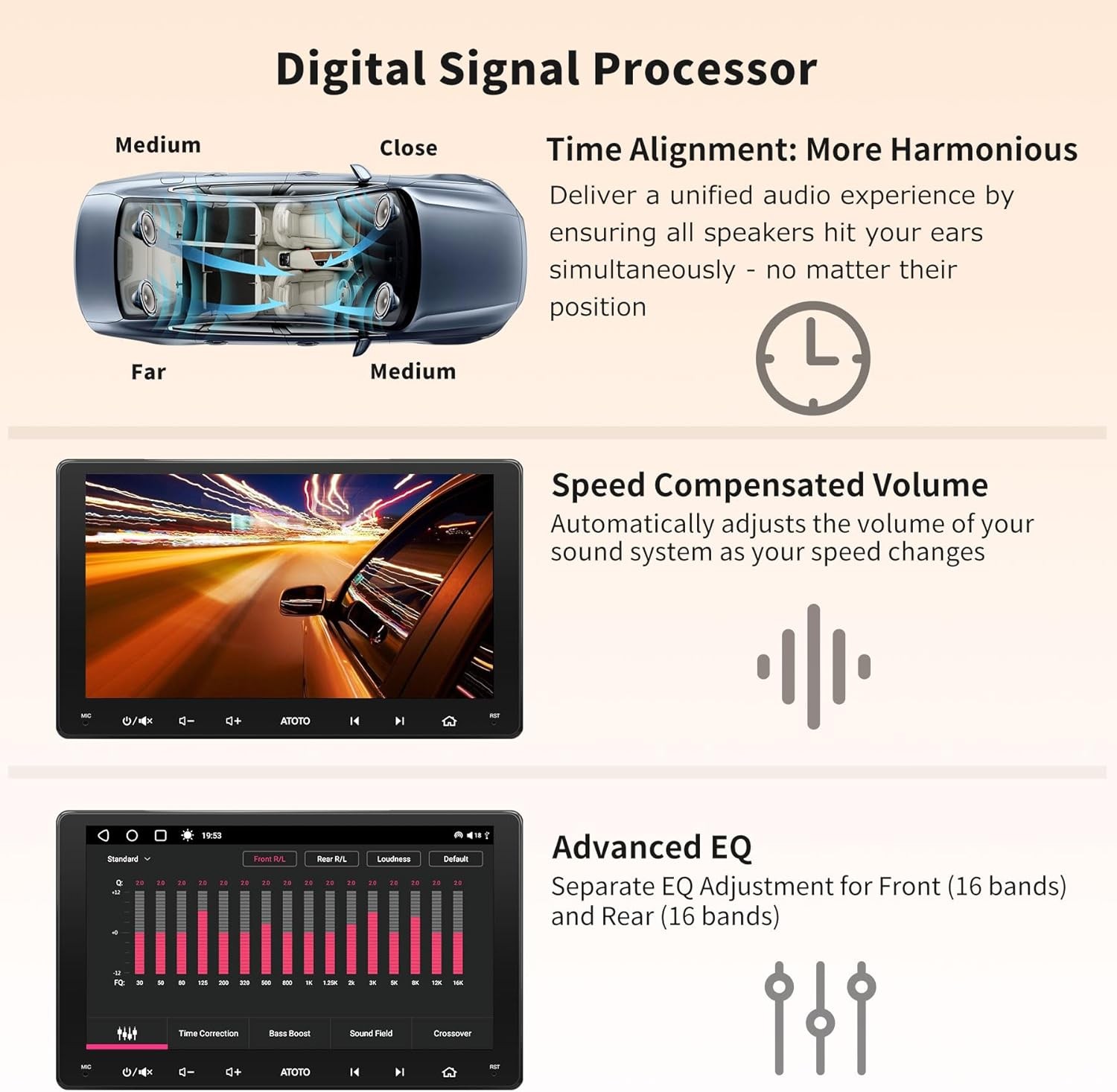 ATOTO S8 Android 8-Core 9″ Car Stereo OBDII 4+32G GPS Built-in 4G AI Radio WiFi
