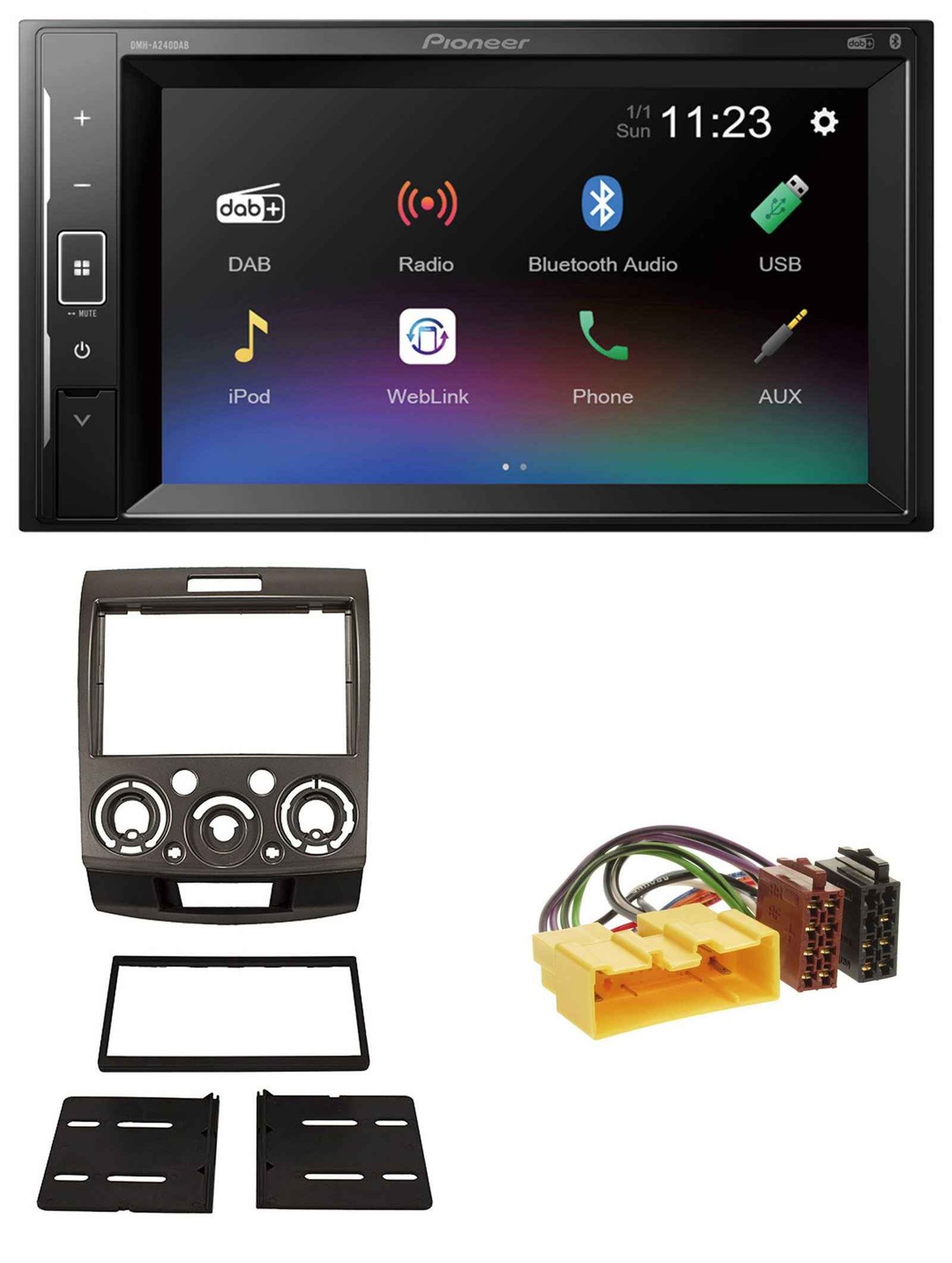 Pioneer DAB MP3 2DIN Bluetooth USB Car Stereo for Ford Ranger Mazda BT50 06 onwards