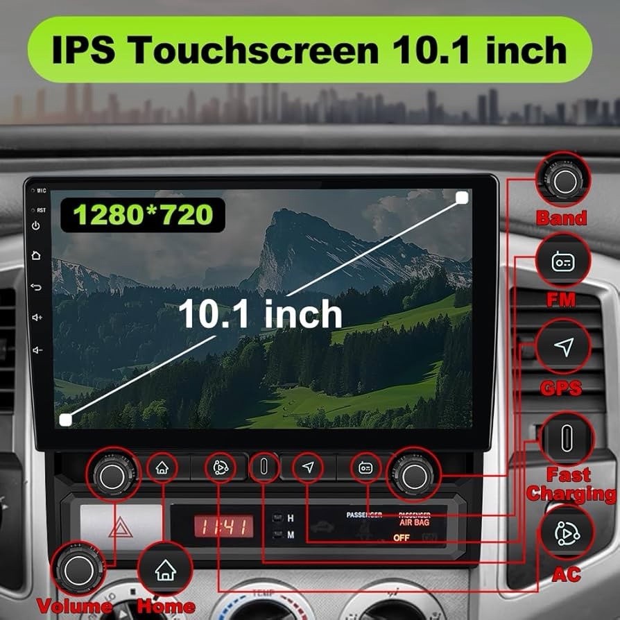 Car Radio for Toyota Tacoma 2005-2015 (4GB RAM+64GB ROM) 10.1 inch IPS Touch