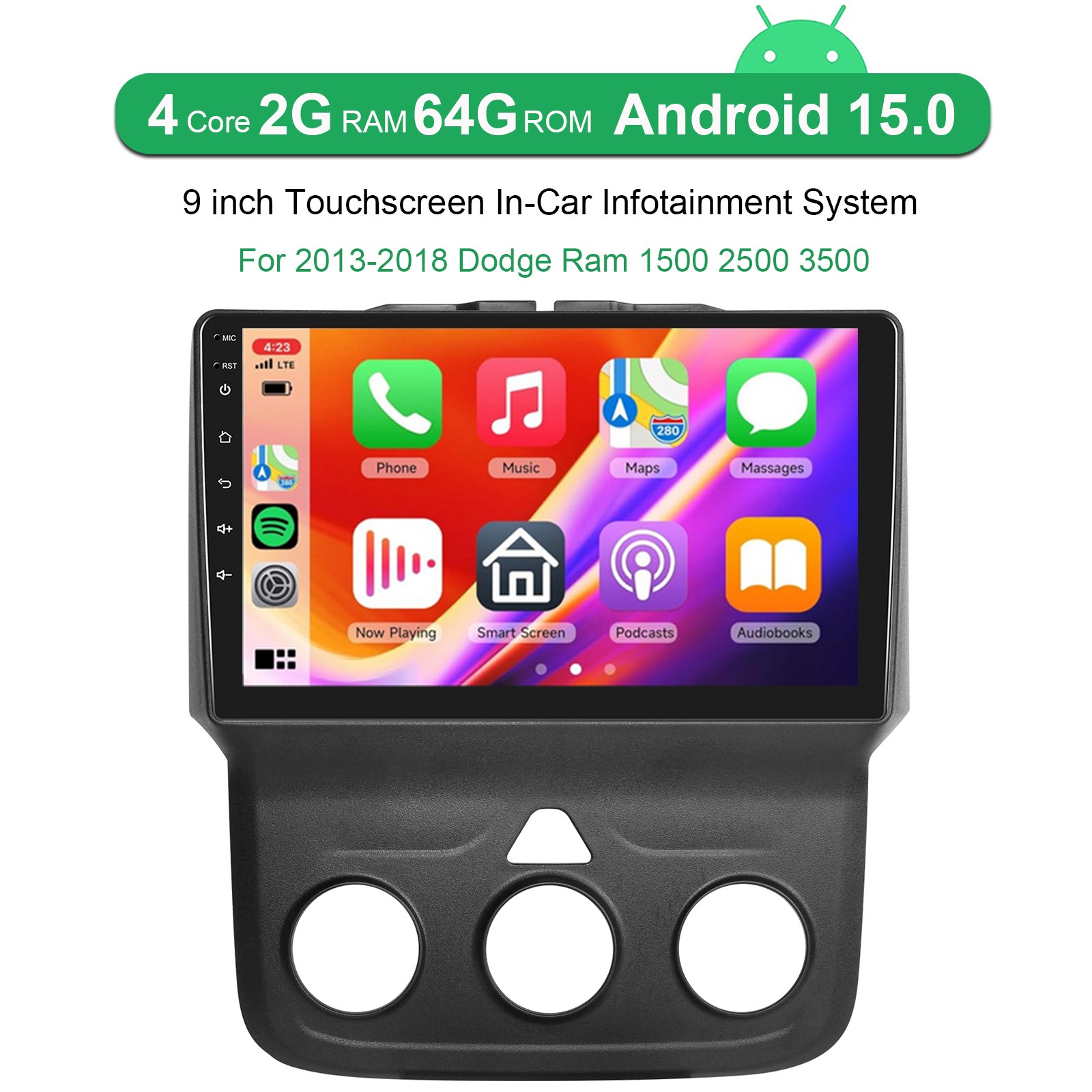 For 2013-2018 Dodge Ram 1500 2500 3500 Android 15 Car Stereo WiFi Radio Carplay