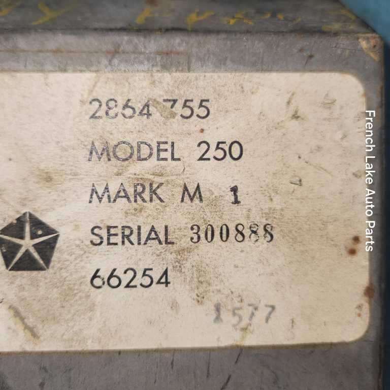 UNTESTED Radio Model 250 “2864755” Fits 1967 PLYMOUTH FURY 1240132