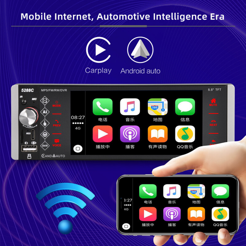 5.5 inch wince 1 Din Bluetooth Andriod Auto IPS Touchscreen Car Radio Carplay FM