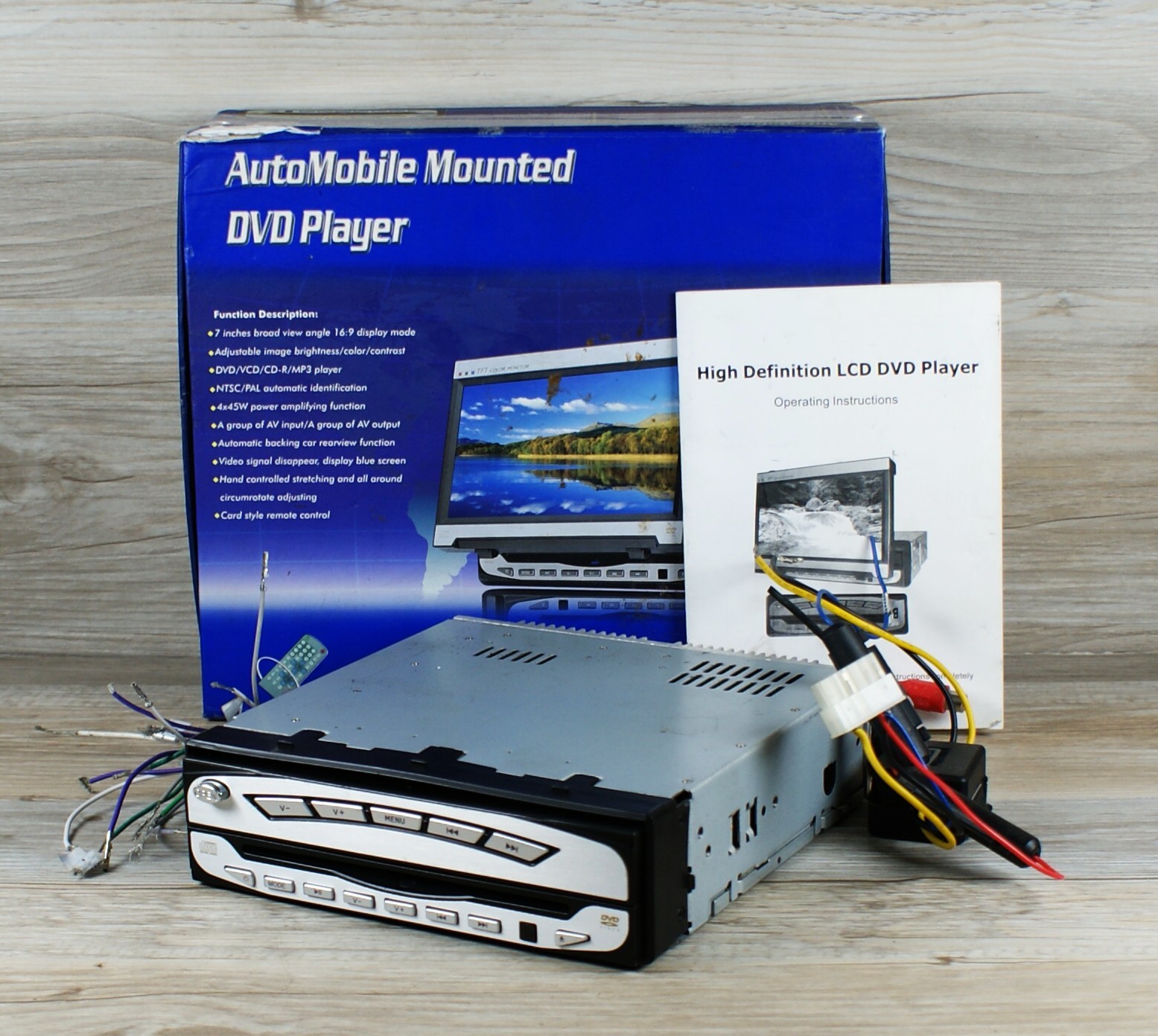 AutoMobile 7 Inch 1 DIN 12V Mounted Car DVD CD Player 4x45W UN-Tested PLS READ