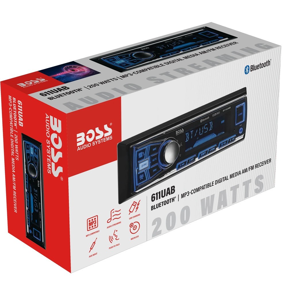 Boss Audio 611UAB Bluetooth AM/FM Car Stereo 4X Kenwood KFC-1666S 6.5″ Speakers