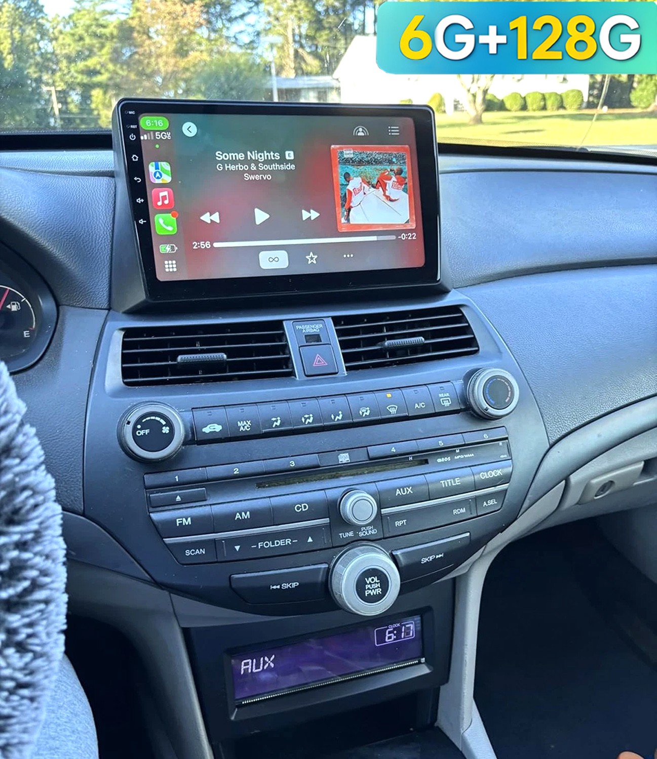 For Honda Accord 8th 2008-2013 Apple Carplay Android Car Stereo Radio GPS Navi