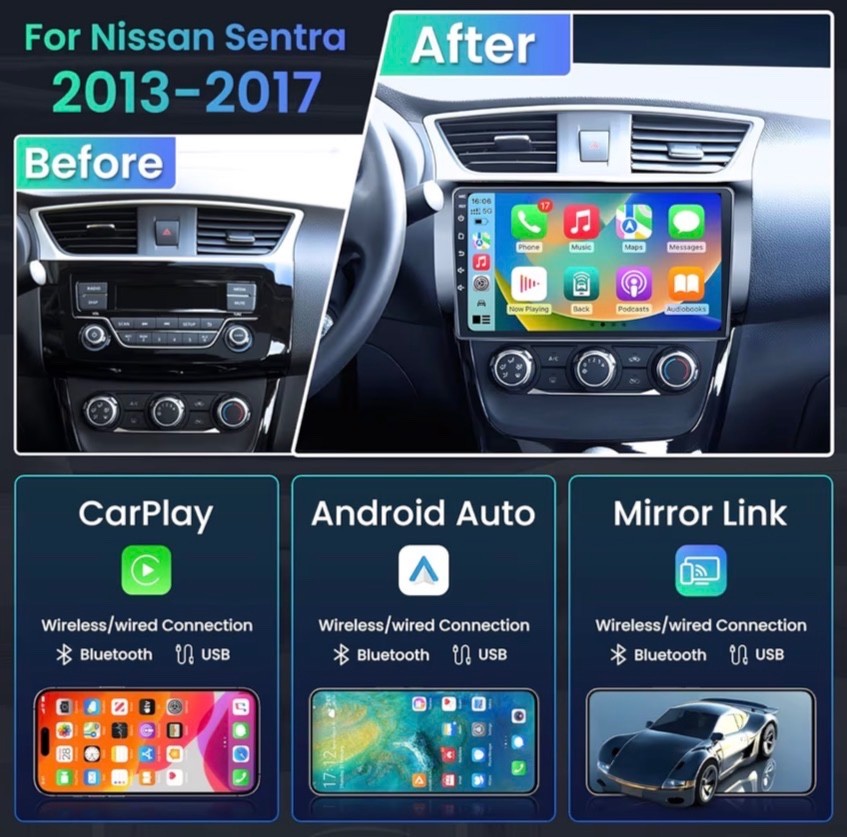 Car Radio for Nissan Sentra 2013-2017 10”inch Android Auto GPS 5GWiFi BT GPS Nav