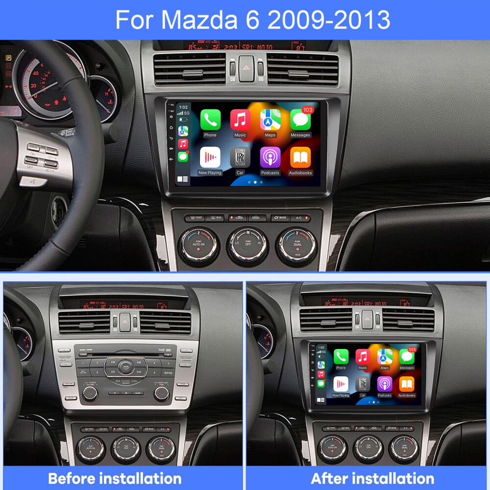 4+64G Head Unit For Mazda 6 2009-2013 Apple Carplay Car Radio Stereo Android 15