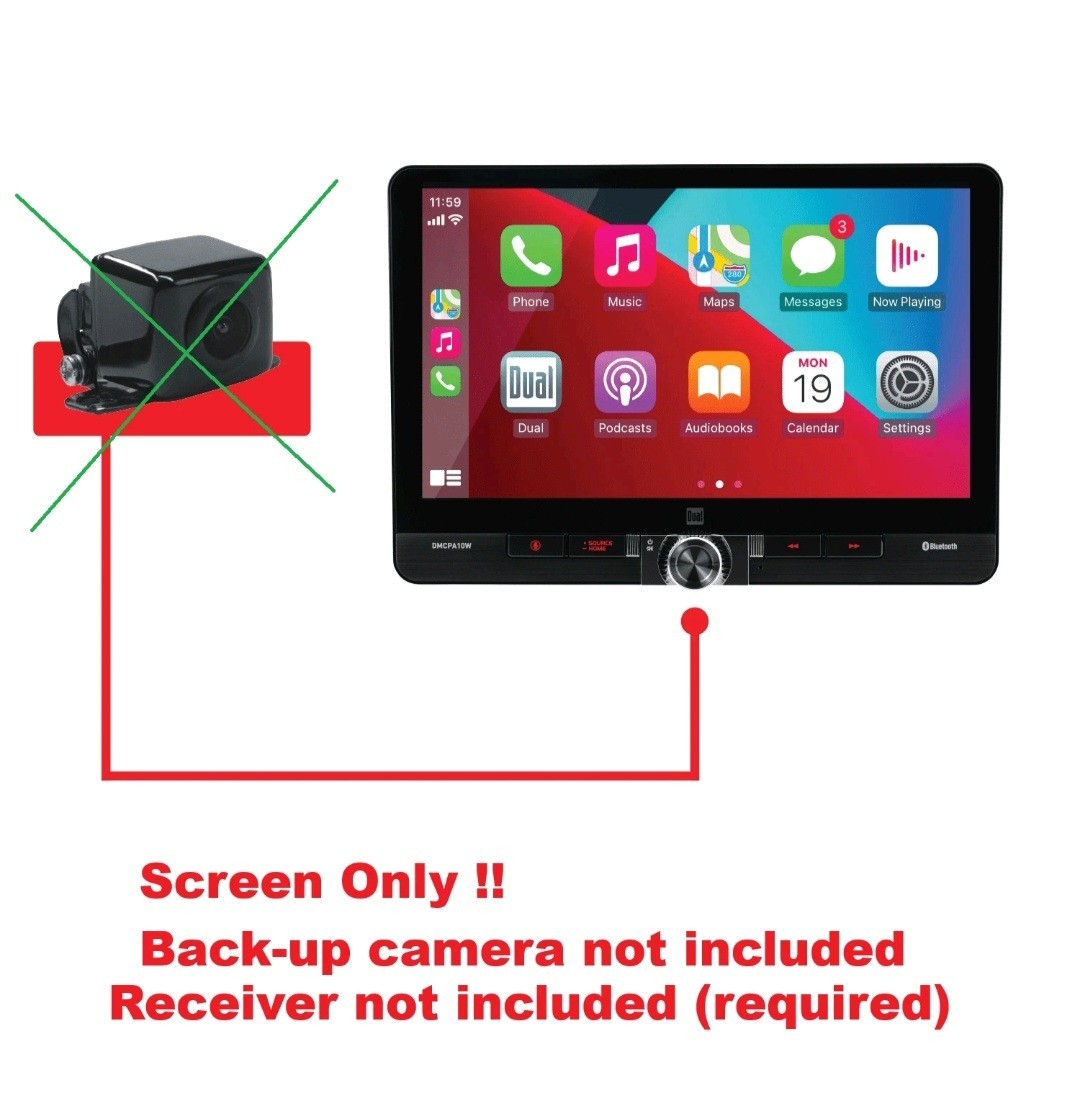Dual Electronics DMCPA10W SCREEN ONLY 10.1” Wireless Apple CarPlay NO RECEIVER!