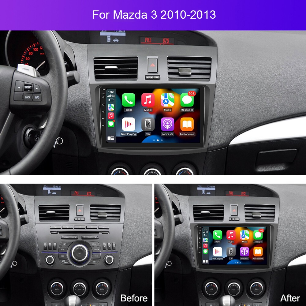 9″ For Mazda 3 2010-2013 Android 15 Carplay Car GPS Navi Radio w/RVC RDS 4+64GB