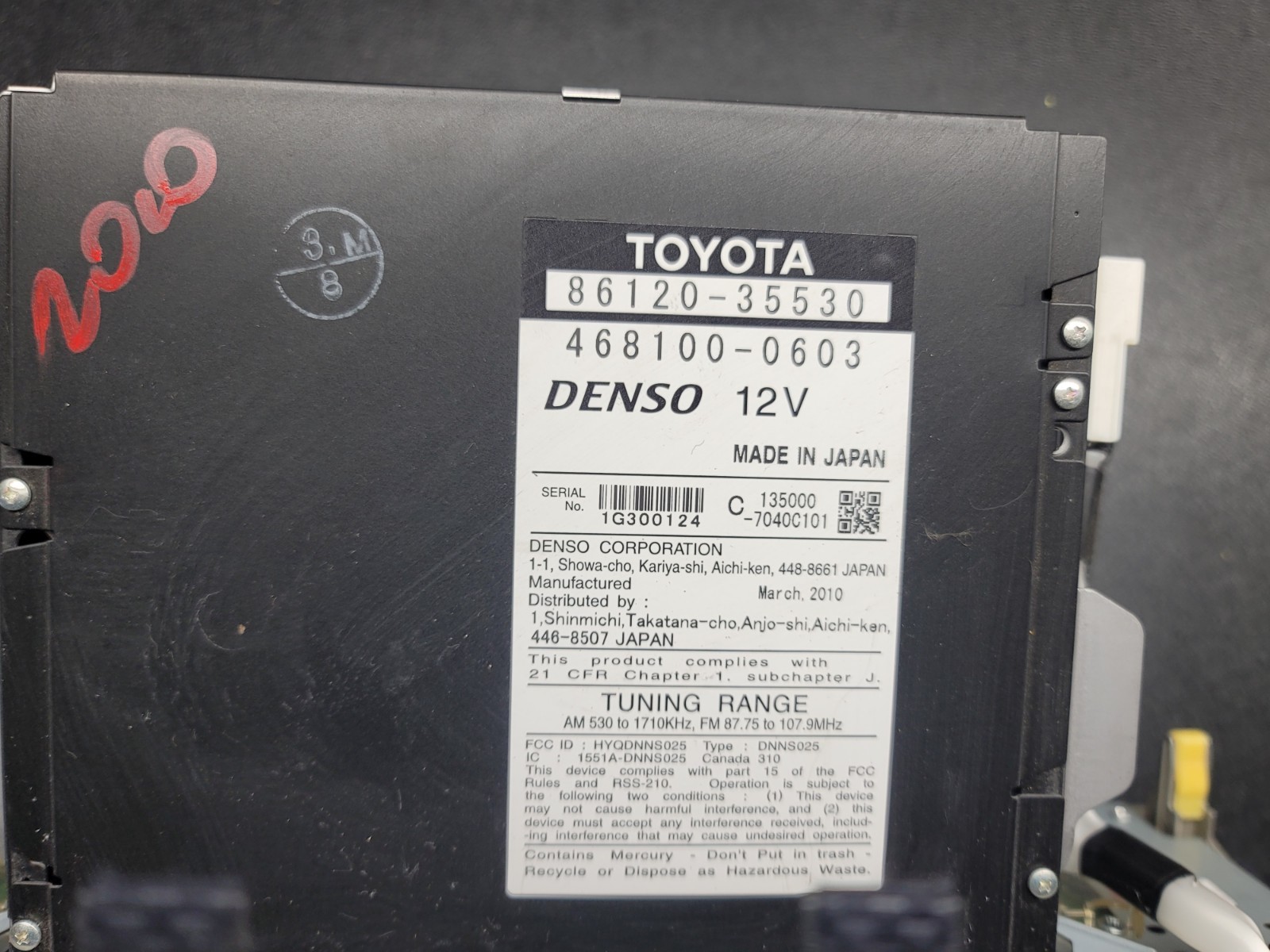 Toyota 86120-35530 Radio Receiver Assembly 2010-2014 Toyota 4Runner Oem