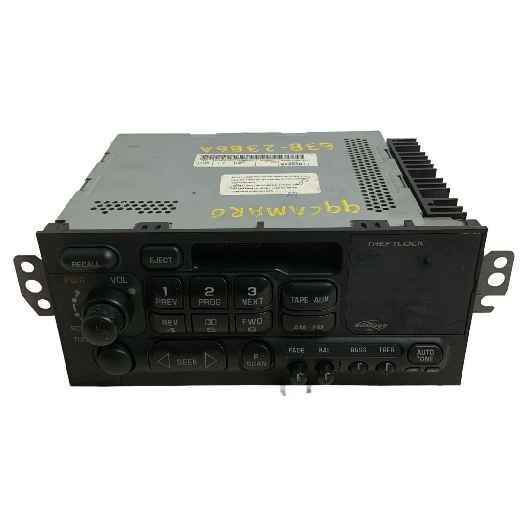 98-02 Chevrolet Camaro Audio & Visual Equip Radio 10306066 09383811 AM/FM/Cass