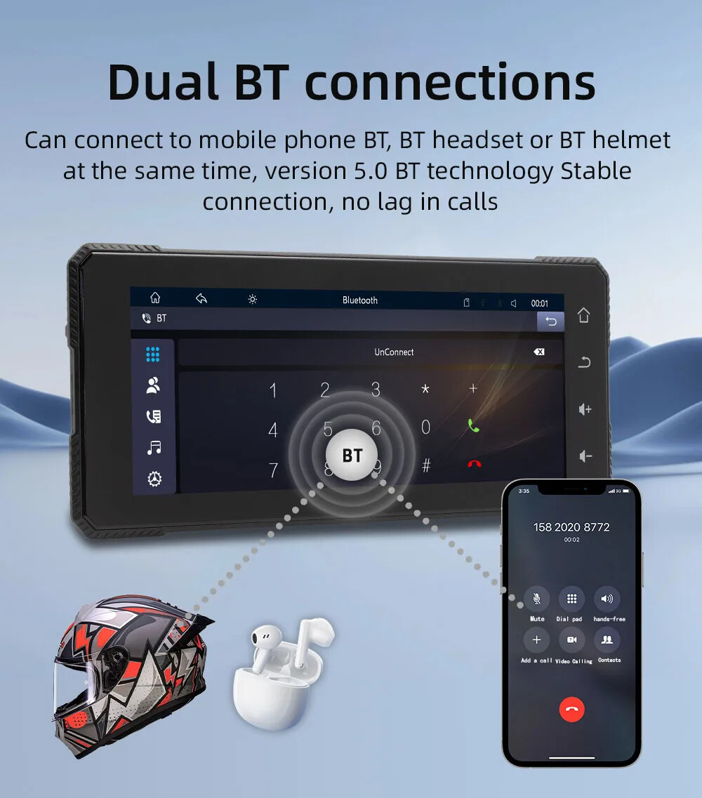 6.86 Inch Wireless Carplay Android AUTO BT Wireless Carplay Navigation Driving