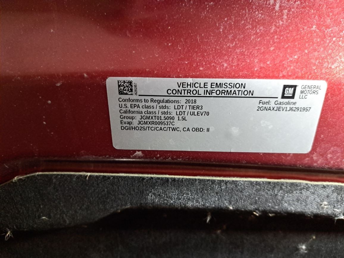 2018 Equinox Control Panel Sku#4360188