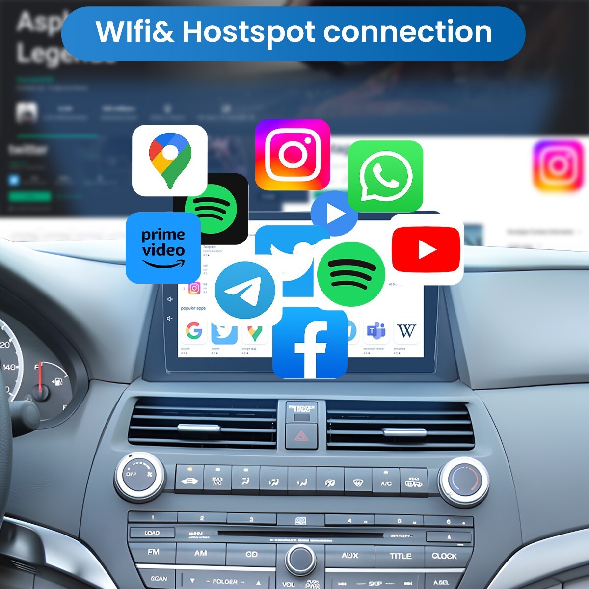 For 2008-2012 Honda 8th Accord CarPlay Android 13 Car Radio Stereo FM RDS