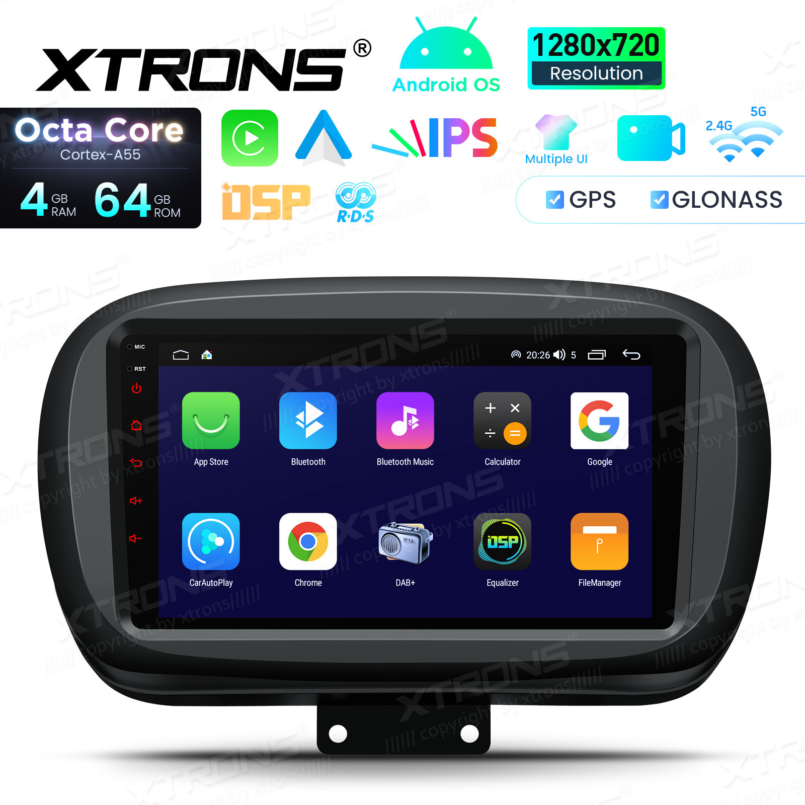 9″ Android 14 Octa Core 4+64GB CarPlay GPS Stereo Radio For Fiat 500X 2015-2020