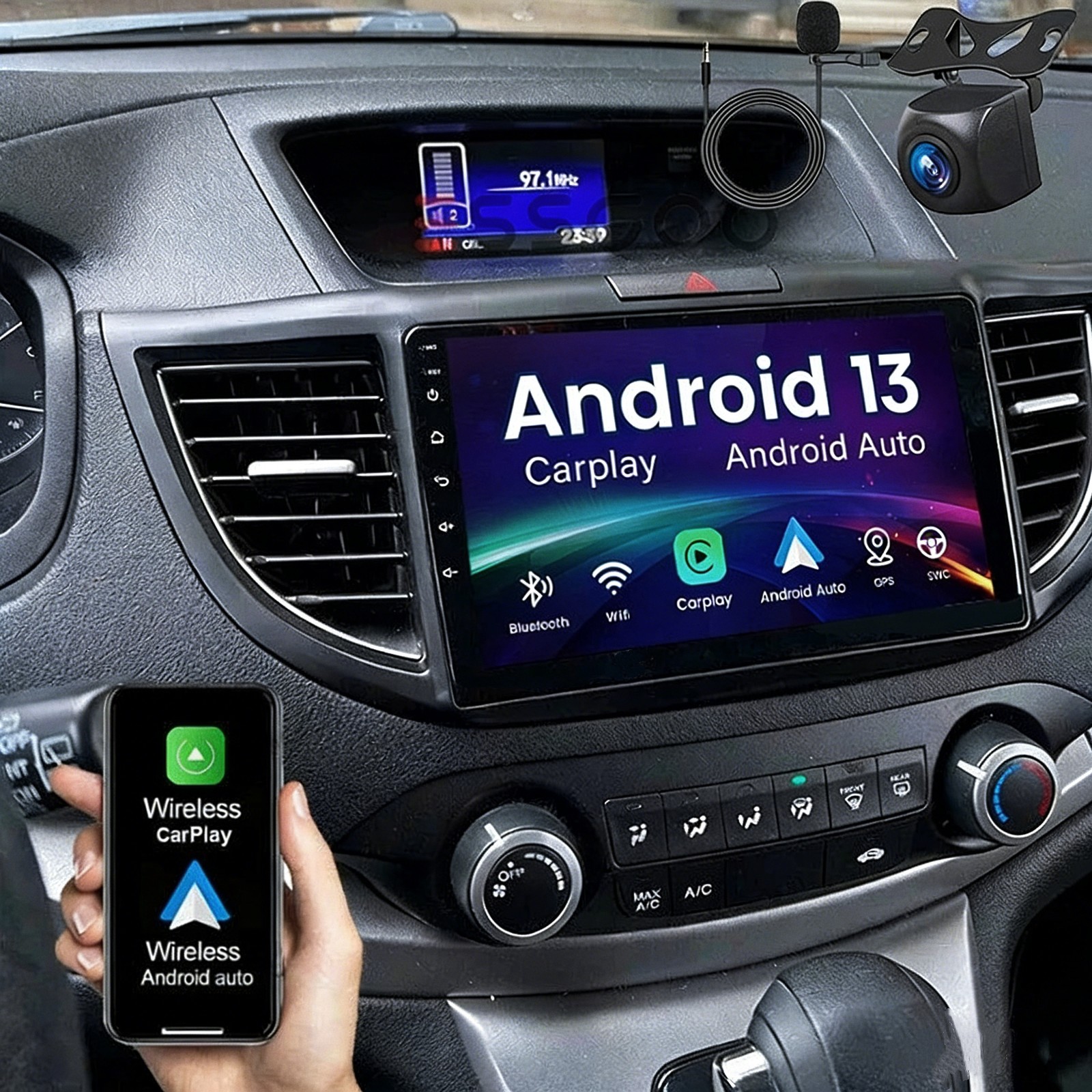 Car Radio Stereo Carplay For 2012-2016 Honda CR-V 4+64G 10in Car 4+64G