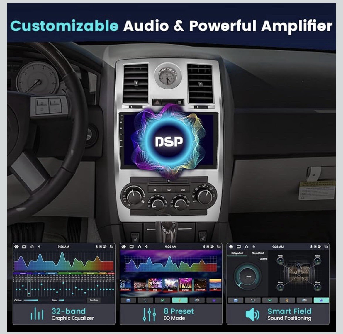 8Core 4 +64GB Android 13 Car Stereo Radio CarPlay GPS For Chrysler 300C 2004-10