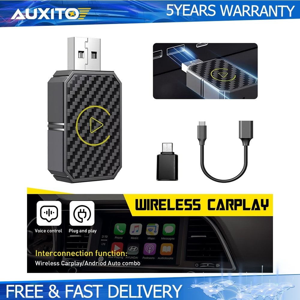 Mini Wireless Carplay Dongle Android Auto Adapter USB Car Connect Box Adapter