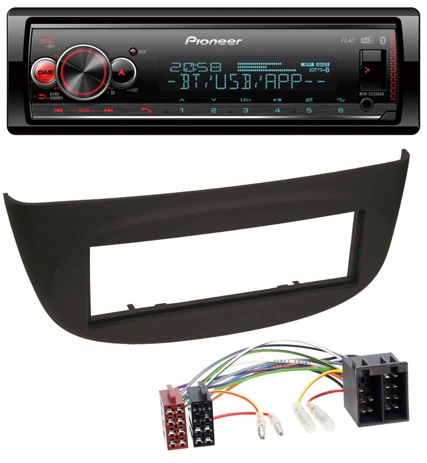 Pioneer Bluetooth USB MP3 DAB Car Stereo for Renault Twingo (07-12) Black